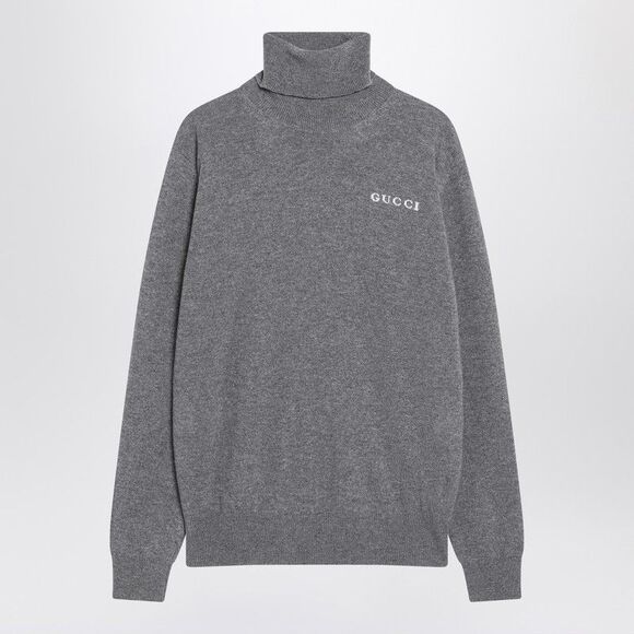 Gucci Grey Turtleneck Sweater In Cashmere Women - Picture 1 of 2
